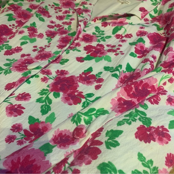 For Love & Lemons Tanner Boyfriend Linen Blend Blazer Floral Print Women Sz XL - Picture 7 of 11